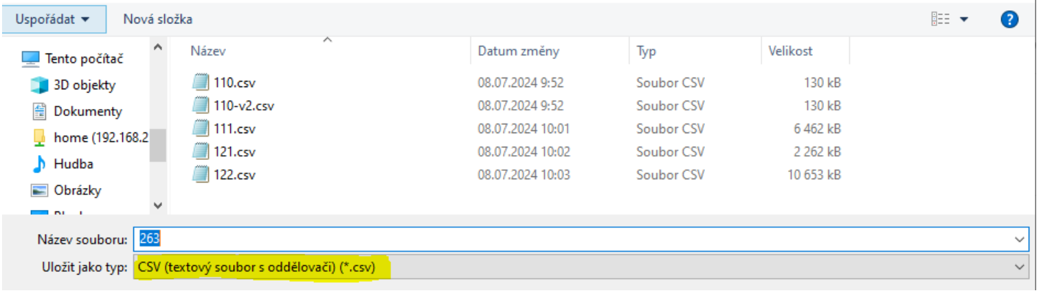 asset synchronizace ulozit CSV